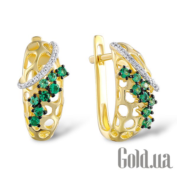 

Серьги Lurie Jewelry, Золотые серьги с бриллиантами и гранатами