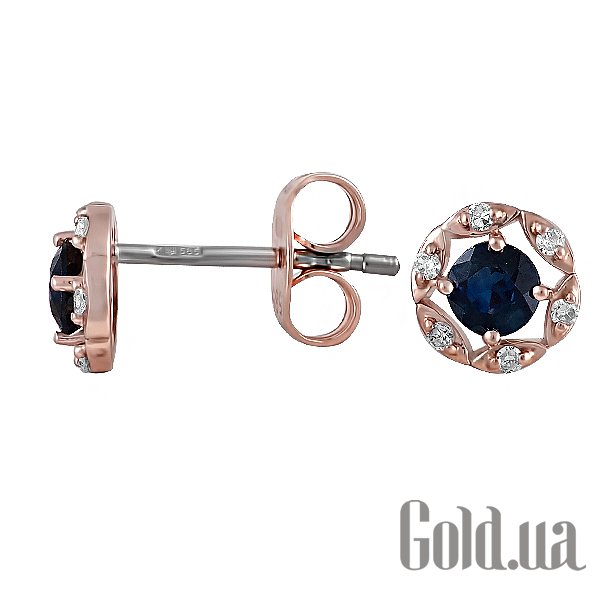 

Серьги-гвоздики Lurie Jewelry, Золотые серьги с бриллиантами и сапфирами