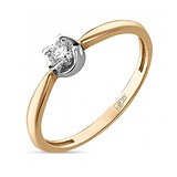 Золотое кольцо с бриллиантом, 1528820