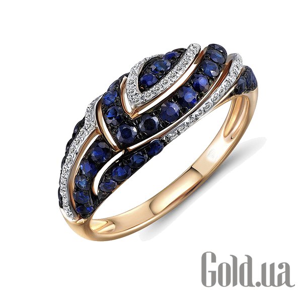 

Кольцо Lurie Jewelry, Женское золотое кольцо с бриллиантами и сапфирами, 17