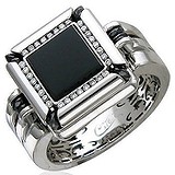 Мужское золотое кольцо с бриллиантами и ониксом, 1603828
