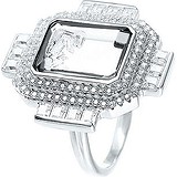 Женское серебряное кольцо с ювелирным стеклом и куб. циркониями, 1609716