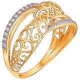 Женское золотое кольцо с куб. циркониями, 1613556