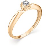 Золотое кольцо с бриллиантом, 1615348