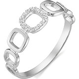 Женское серебряное кольцо с куб. циркониями, 1645044