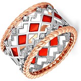 Kabarovsky Женское золотое кольцо с бриллиантами и эмалью, 1648628