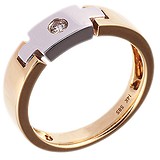Золотое обручальное кольцо с бриллиантом, 1650676