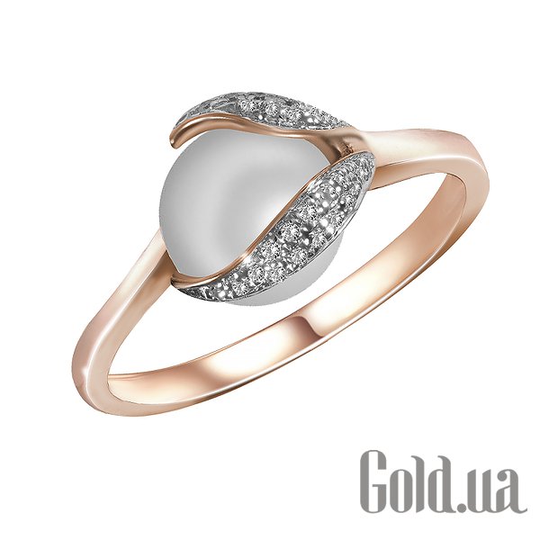 

Кольцо Lurie Jewelry, Женское золотое кольцо с бриллиантами и жемчугом, 16.5