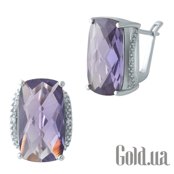 

Серьги Fresh Jewelry, Серебряные серьги с александритами и куб. циркониями