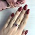 Женское серебряное кольцо с рубином и куб. циркониями - фото 3
