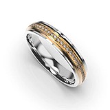 Золотое обручальное кольцо с бриллиантами, 1768436