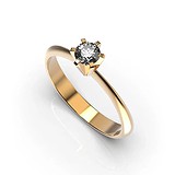 Золотое кольцо с бриллиантом, 1768948