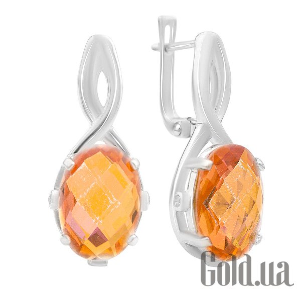 

Серьги Fresh Jewelry, Серебряные серьги с куб. циркониями и кварцами