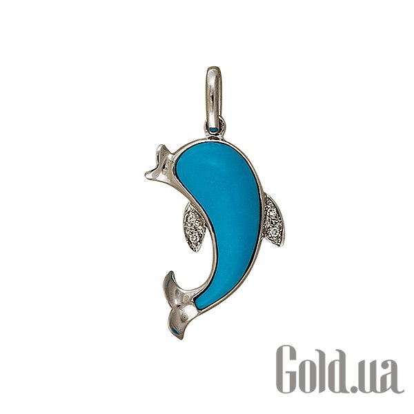 

Детский кулон Lurie Jewelry, Золотой кулон с бриллиантами и бирюзой
