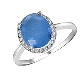 Женское серебряное кольцо с куб. циркониями, 143605