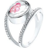 Женское серебряное кольцо с ювелирным стеклом и куб. циркониями, 1609717