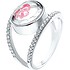 Женское серебряное кольцо с ювелирным стеклом и куб. циркониями - фото 1
