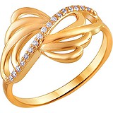Женское золотое кольцо с куб. циркониями, 1614069