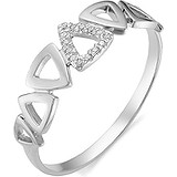 Женское серебряное кольцо с куб. циркониями, 1645045