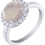 Женское золотое кольцо с бриллиантами и кварцем, 1646837