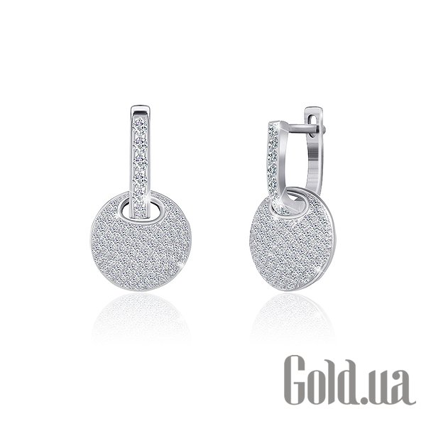 

Серьги с подвесками Silvex925, Серебряные серьги с куб. циркониями