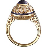 Женское золотое кольцо с аметистом, бриллиантами и эмалью, 1685237