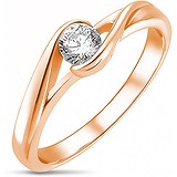 Золотое кольцо с бриллиантом, 1705717