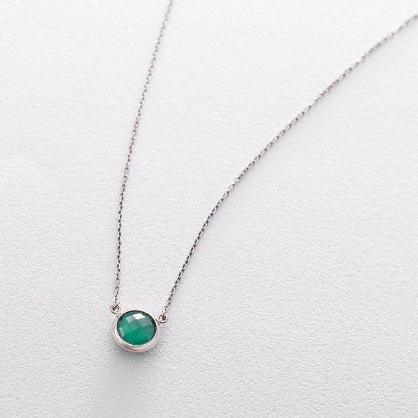 Серебряное колье с ониксом