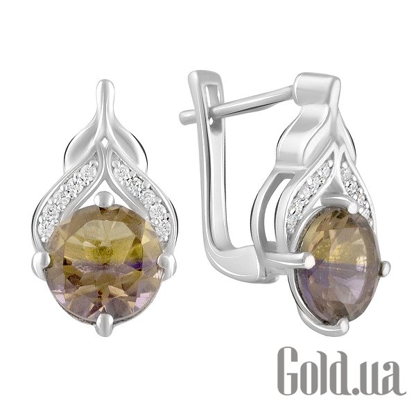 

Серьги Fresh Jewelry, Серебряные серьги с куб. циркониями и синт. аметринами