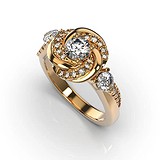 Золотое кольцо с бриллиантами, 1768181