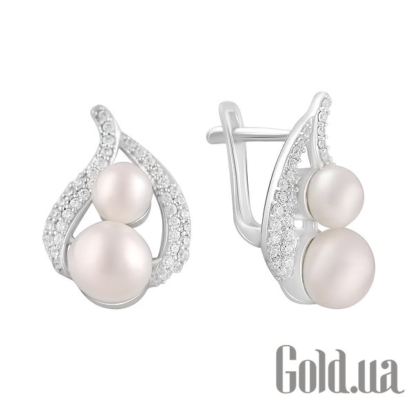 

Серьги Fresh Jewelry, Серебряные серьги с куб. циркониями и культив. жемчугом