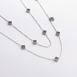 Серебряное колье с синт. малахитами, 1794037