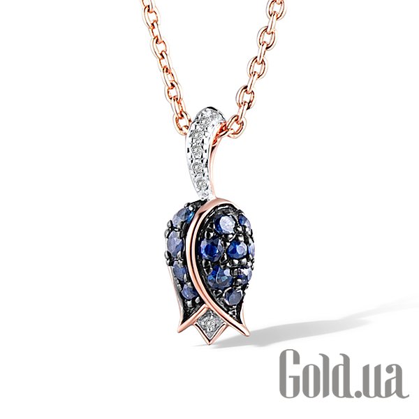 

Женский кулон Lurie Jewelry, Золотой кулон с бриллиантами и сапфирами