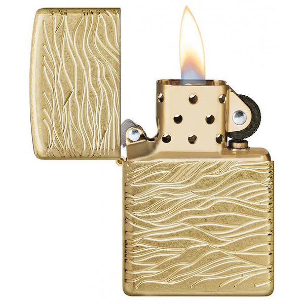 Zippo Зажигалка Armor® 360° MultiCut Tumbled Brass Luxury Waves 46273 46273 – изображение 3