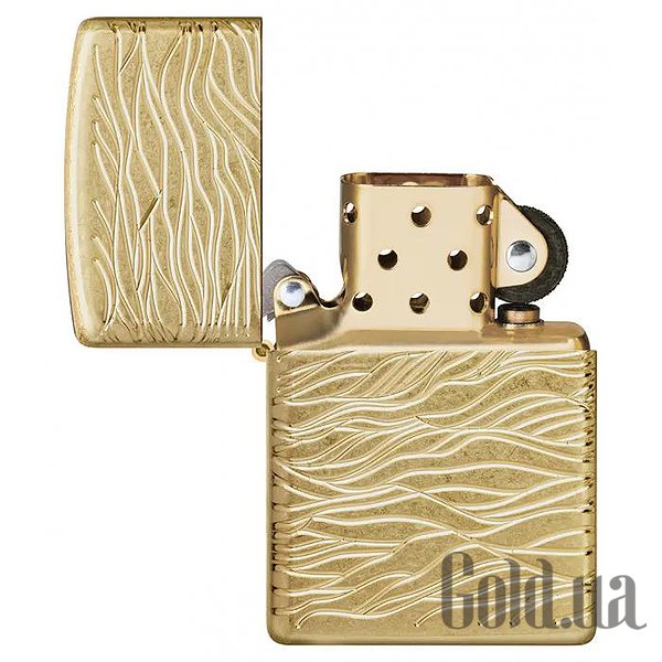 Zippo Зажигалка Armor® 360° MultiCut Tumbled Brass Luxury Waves 46273 46273 – изображение 4