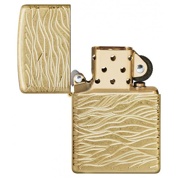 Zippo Зажигалка Armor® 360° MultiCut Tumbled Brass Luxury Waves 46273 46273 – изображение 4