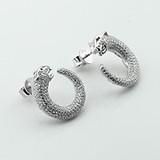 Серебряные серьги с куб. циркониями, 1800181