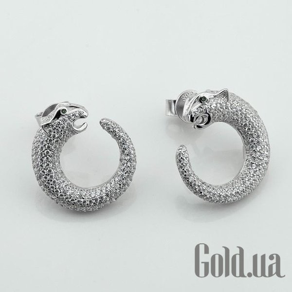 Серебряные серьги с куб. циркониями DIA3202878 – изображение 2