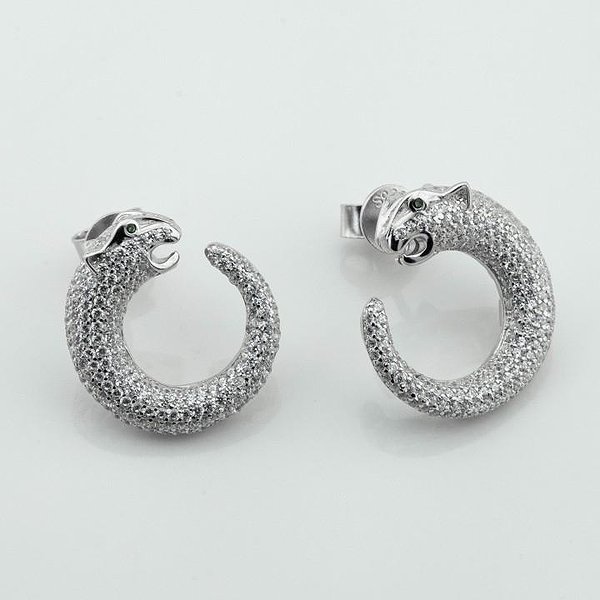 Серебряные серьги с куб. циркониями DIA3202878 – изображение 2