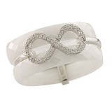 Женское серебряное кольцо с керамикой и куб. циркониями, 1400310