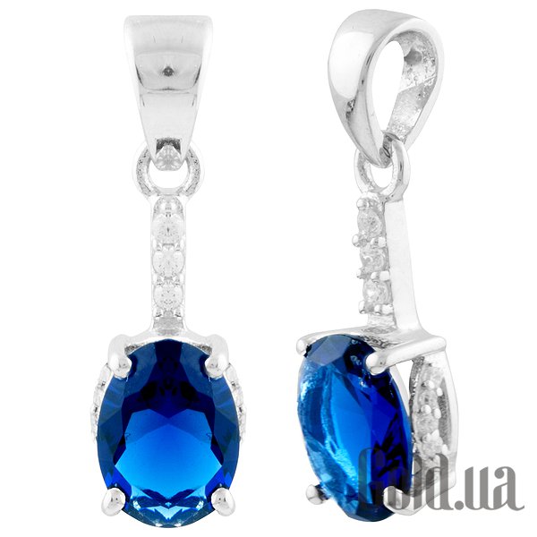 

Женские кулоны Fresh Jewelry, Серебряный кулон с куб. циркониями и синт. сапфиром