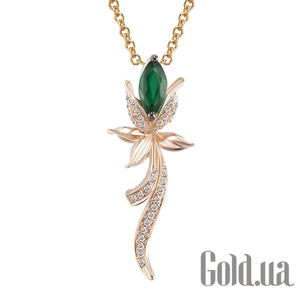 

Женский кулон Lurie Jewelry, Золотой кулон с бриллиантами и изумрудом