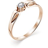 Золотое кольцо с бриллиантом, 1615350