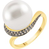 Женское золотое кольцо с бриллиантами и жемчугом, 1668598