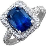 Женское золотое кольцо с бриллиантами и сапфиром, 1675510