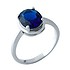 Женское серебряное кольцо с синт. сапфиром - фото 1