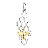 Срібний кулон зі вставкою із золота, 1695734