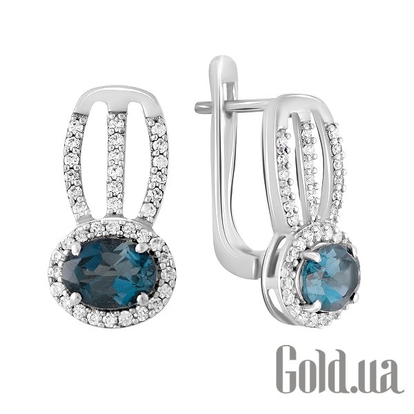 

Серьги Fresh Jewelry, Серебряные серьги с куб. циркониями и топазами