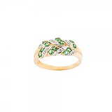 Женское золотое кольцо с изумрудами и бриллиантами, 1776374