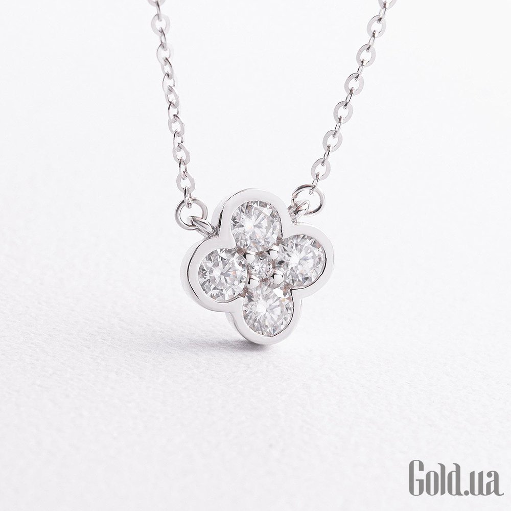 Серебряное колье с муасанитами onx181383